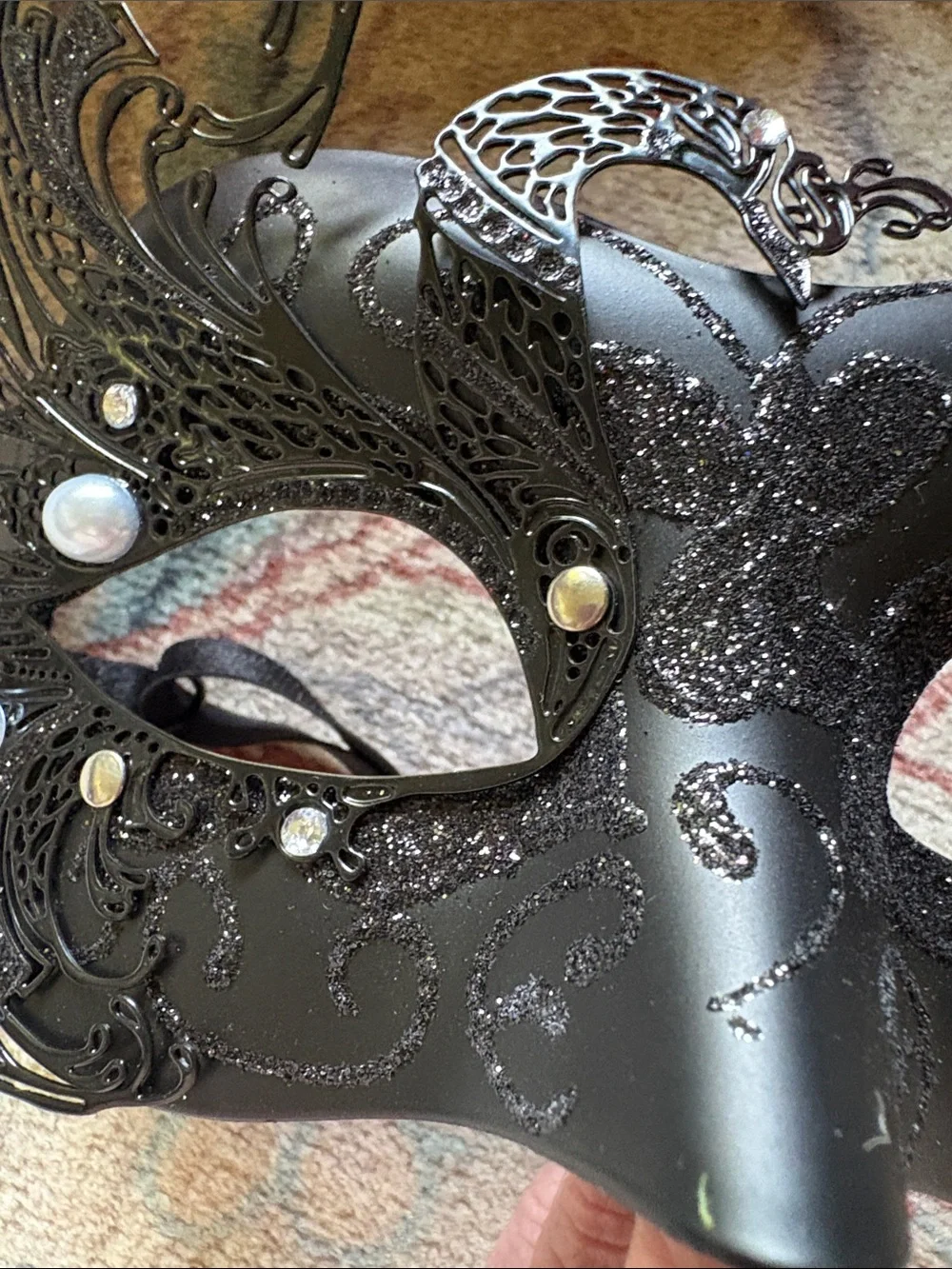 NWT Black Venetian Masquerade Mardi Gras Couples Masks